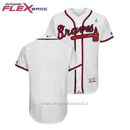 Maglia Baseball Uomo Atlanta Braves Bianco 2018 Dia del Padre Flex Base